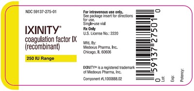 ixinity-23.jpg 250 IU Single-Use Vial Label - ixinity 23