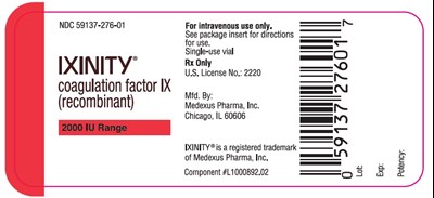 ixinity-31.jpg 2000 IU Single-Use Vial Label - ixinity 31