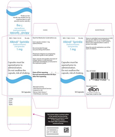 Alkindi Sprinkle (hydrocortisone) Oral Granules 1 mg (NDC 71863-110-50)
