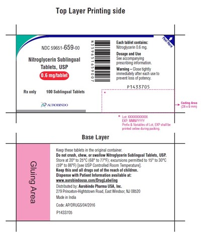 nitroglycerin-fig5.jpg PACKAGE LABEL-PRINCIPAL DISPLAY PANEL - 0.6 mg (100 Tablets Bottle) - nitroglycerin fig5