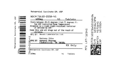 Bottle Label 100 mg (71610 0558 45)