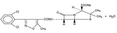 "image Description" (Dicloxacillin Sodium Caps Structure)