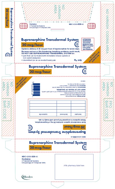 buprenorphine-25.jpg PRINCIPAL DISPLAY PANEL - 20 mcg/hour Patch Pouch Carton - buprenorphine 25