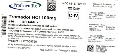 tramadol-label-100mg.jpg 63187-597-30 - tramadol label 100mg