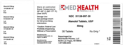 atenolol-fig2.jpg PACKAGE LABEL-PRINCIPAL DISPLAY PANEL - 50 mg (100 Tablet Bottle) - atenolol fig2
