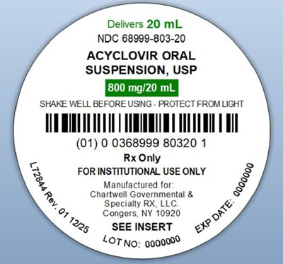 "image Description" (Acyclovir Oral Suspension 20ml Unit Dose Cup Label)