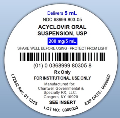 "image Description" (Acyclovir Oral Suspension 5ml Unit Dose Cup Label)