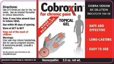 1.0 Oz Gel Bottle Label (Cobroxin Figure 1)