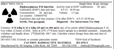 Outer Label 10 mL Syringe (Syringe10fdgouter)
