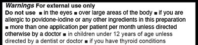 Warnings For External Use (Warnings)