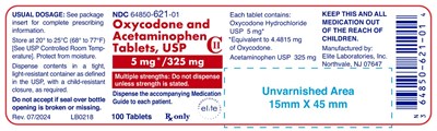 Oxy Apap Label 100tabs 5mg 325mg