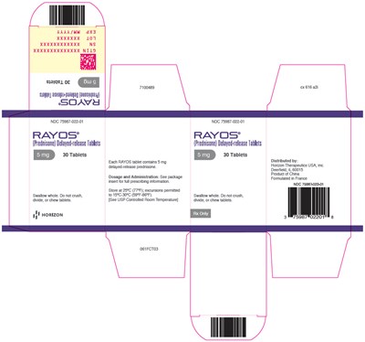 rayos-06.jpg PRINCIPAL DISPLAY PANEL - 5 mg Tablet Bottle Carton - rayos 06