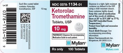 Ketorolac Tromethamine Tablets, USP 10 mg Bottle Label - image 01
