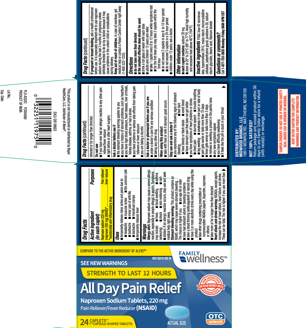 NDC 55319255 Naproxen Sodium Tablet Oral Label Information Details