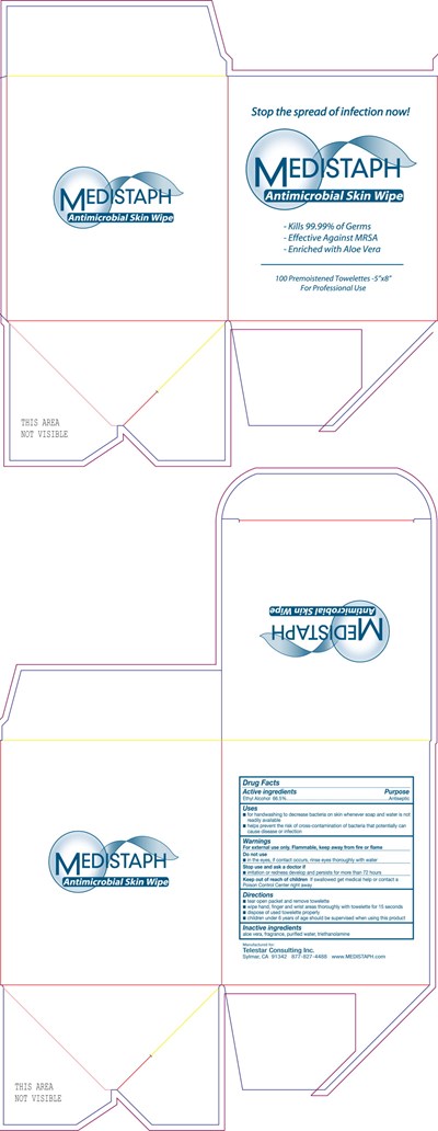 Principal Display Panel – Antimicrobial Skin Wipe Box (Med0l 0000 02)