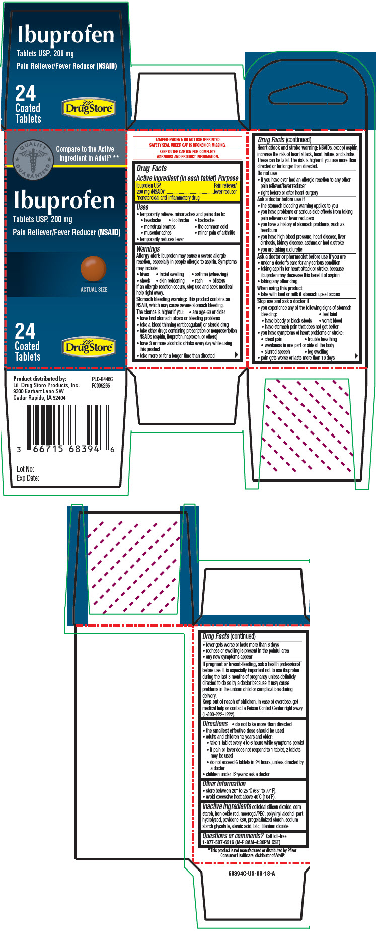 FDA Label for Lil Drug Store Ibuprofen Tablet Oral Indications, Usage & Precautions