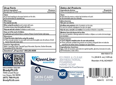 2024 - 71729 01 BradyPLUS E2 Free Clear Antibacterial Foaming Hand Soap