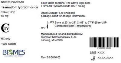 Principal Display Panel -tramadol Hydrochloride Tablets Usp, 50 mg (100 pack)
