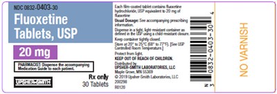 fluoxetine-03.jpg PRINCIPAL DISPLAY PANEL - 20 mg Tablet Bottle Label - fluoxetine 03