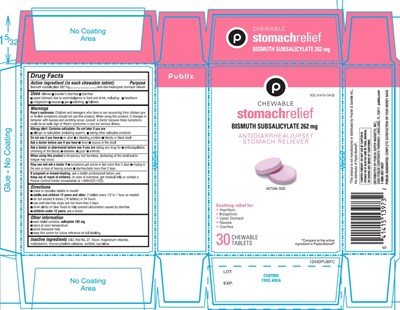 Publix Chewable Stomach Relief  30  Counts (Pepto Bismol 01)
