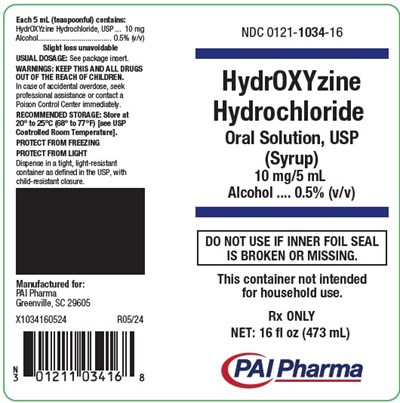 hydroxyzine-2.jpg Hydroxyzine Hydrochloride Oral Solution, USP (Syrup) 10 mg/5 mL bottle label - hydroxyzine 2