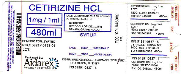 NDC 53217-163 Cetirizine Hydrochloride Cetirizine Hydrochloride