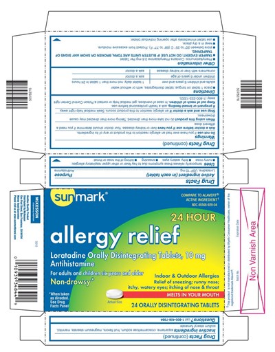 This is the 24 count blister carton label for Sunmark Loratadine ODT (Alavert). - Lora Alavert