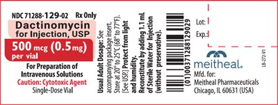 Principal Display Panel – Dactinomycin For Injection, Usp 500 Mcg Vial Label (Dac00 0002 02)