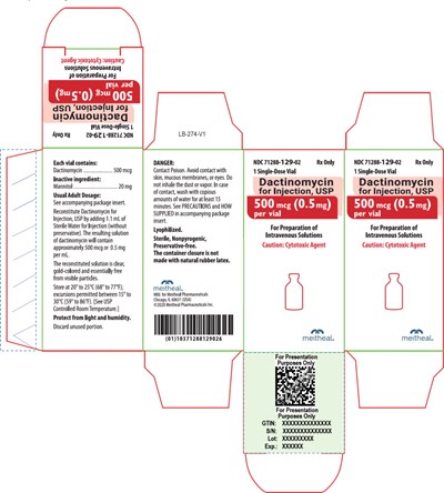 Principal Display Panel – Dactinomycin For Injection, Usp 500 Mcg Carton (Dac00 0002 03)