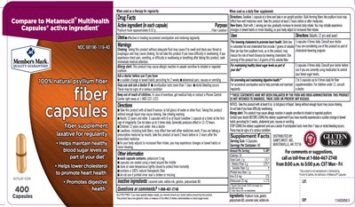 Member's Mar Fiber Capsules 400 Counts (119160pvlr Ol)