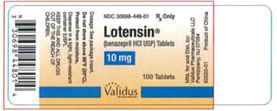 NDC 30698-448-01Lotensin(benazepril HCI USP)10 mg100 TabletsRx Only - lotensin 02
