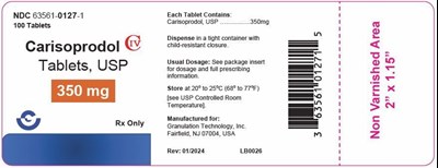 350 mg Bottle Label-100 Ct. (Cari 350mg 100 Ct.)