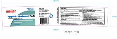 MeijerMedicatedPads.jpg image of carton label - MeijerMedicatedPads