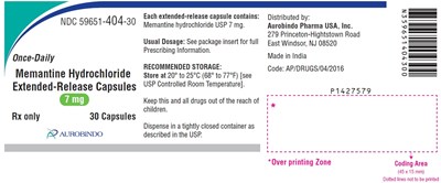 memantine-fig5.jpg PACKAGE LABEL-PRINCIPAL DISPLAY PANEL - 7 mg (30 Capsules Bottle) - memantine fig5
