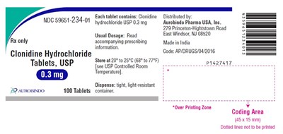 clonidine-fig3.jpg PACKAGE LABEL-PRINCIPAL DISPLAY PANEL - 0.3 mg (100 Tablets Bottle) - clonidine fig3