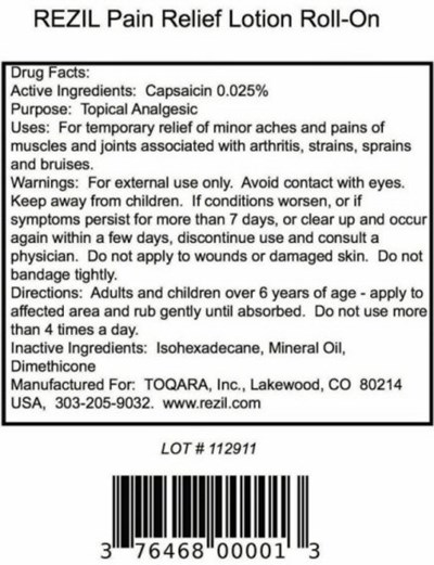 Rezil Back Label (Toqara Rezil1 .25back)