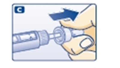 Diagram C: Removing the big outer needle cap - 508a5c51 862e 43ac 84a4 31c5adfd5ec3 13