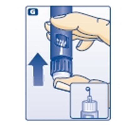 Diagram G: Point needle upwards and press the push-button - 508a5c51 862e 43ac 84a4 31c5adfd5ec3 17