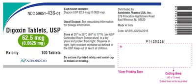 digoxin-fig1.jpg PACKAGE LABEL-PRINCIPAL DISPLAY PANEL - 62.5 mCg (0.0625 mg) (100 Tablet Bottle) - digoxin fig1