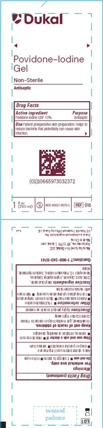 916 - 916 Povidone Iodine Gel Item China