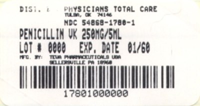 1780.jpg Penicillin V Potassium for Oral Solution USP 250 mg per 5 mL Label - 1780