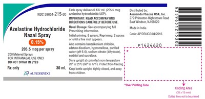 azelastine-fig7.jpg PACKAGE LABEL-PRINCIPAL DISPLAY PANEL - 0.15% Container Label (30 mL Bottle) - azelastine fig7