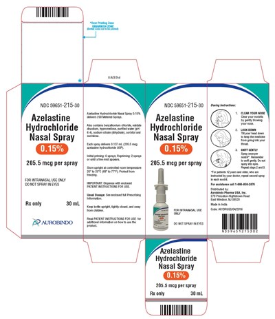 azelastine-fig8.jpg PACKAGE LABEL-PRINCIPAL DISPLAY PANEL - 0.15% Container Carton Label (30 mL Bottle) - azelastine fig8