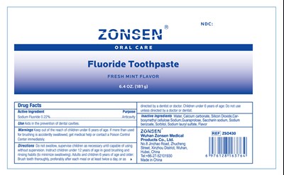 Zonsen Ndc:72932-016-05  Oral Care  Fluoride Toothpaste  Fresh Mint Flavor  6.4 Oz. (181 G) (Zso430 Toothpaste181g)