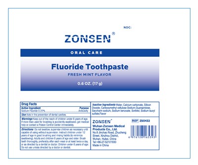 Zonsen Ndc:72932-016-00  Oral Care  Fluoride Toothpaste  Fresh Mint Flavor  0.6 Oz. (17 G) (Zso432 Toothpaste17g)