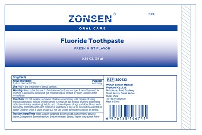 Zonsen Ndc:72932-016-01  Oral Care  Fluoride Toothpaste  Fresh Mint Flavor  0.85 Oz. (24 G) (Zso433 Toothpaste24g)