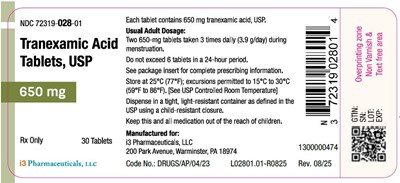 Tranexamic Acid Tablets 650 mg Container Label (Figure 3)