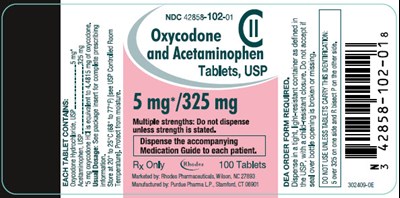 Principal Display Panel (5 mg/325 mg Tablet Bottle Label)
