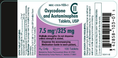 Principal Display Panel (7.5 mg/325 mg Tablet Bottle Label)