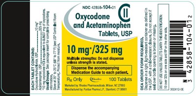 Principal Display Panel (10 mg/325 mg Tablet Bottle Label)